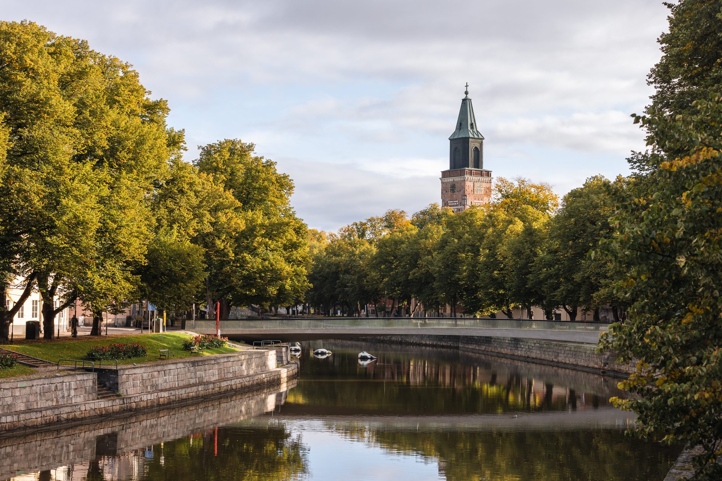 Aura river and Turku Cathedral